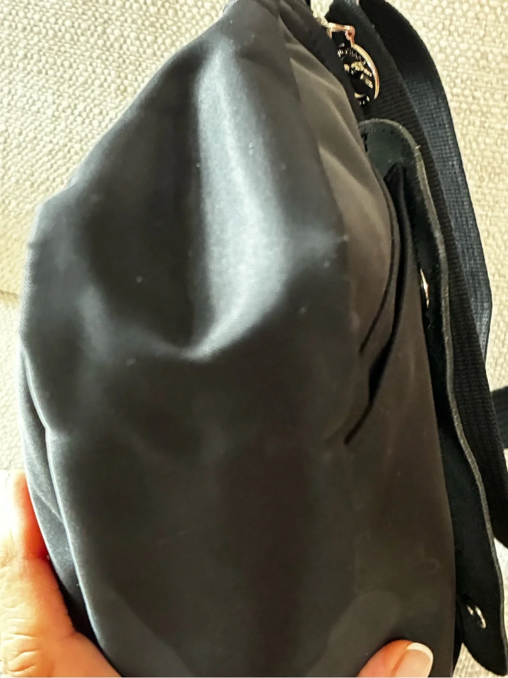 Longchamp Planetes black nylon and leather unisex crossbody & messenger bag